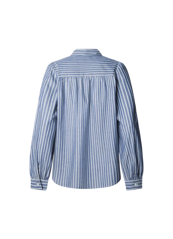 Pepe Jeans Camicia Donna MATY PL3051268 561 Blu - Camicia Casual in Cotone Leggera
