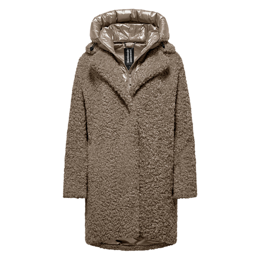 Bomboogie Odessa Overcoat CW6570TSFC5_172 Tortora- Cappotto lungo donna elegante e funzionale