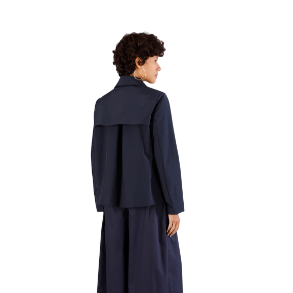 CafèNoir spolverino corto da donna in  tessuto tecnico C7JI0089 B020 blu