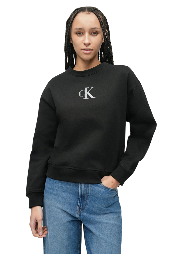 Calvin Klein Felpa Girocollo Donna LV047E828 Nero