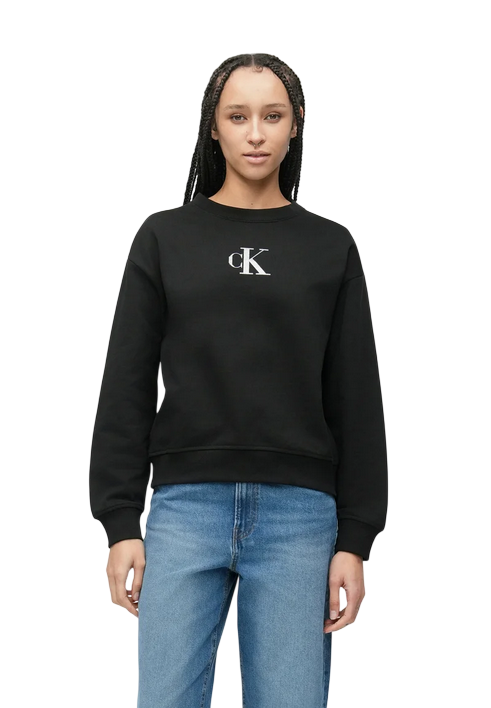 Calvin Klein Felpa Girocollo Donna LV047E828 Nero