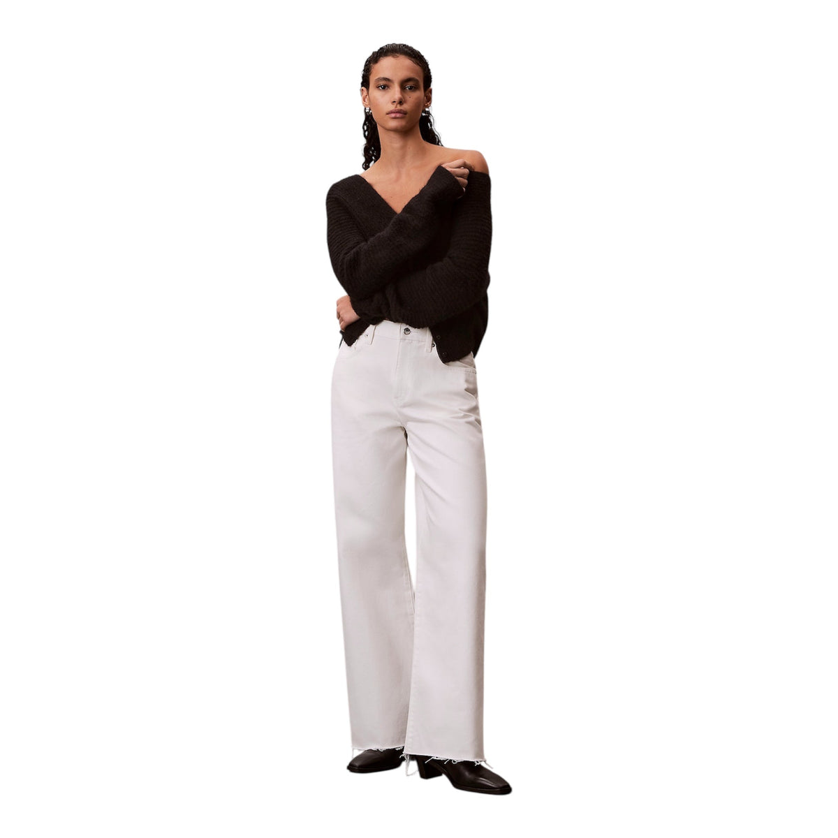 Calvin Klein Jeans Wide Leg Donna LV047F733G Bianco Chalk