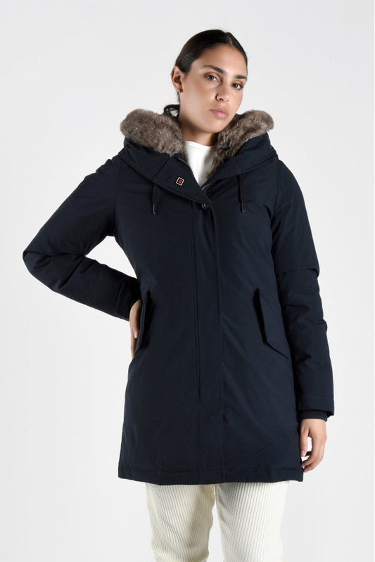 Piumino Donna Canadian Lanigan Tech Blu Navy - Pelliccia Eco Piuma d'Oca -15°C