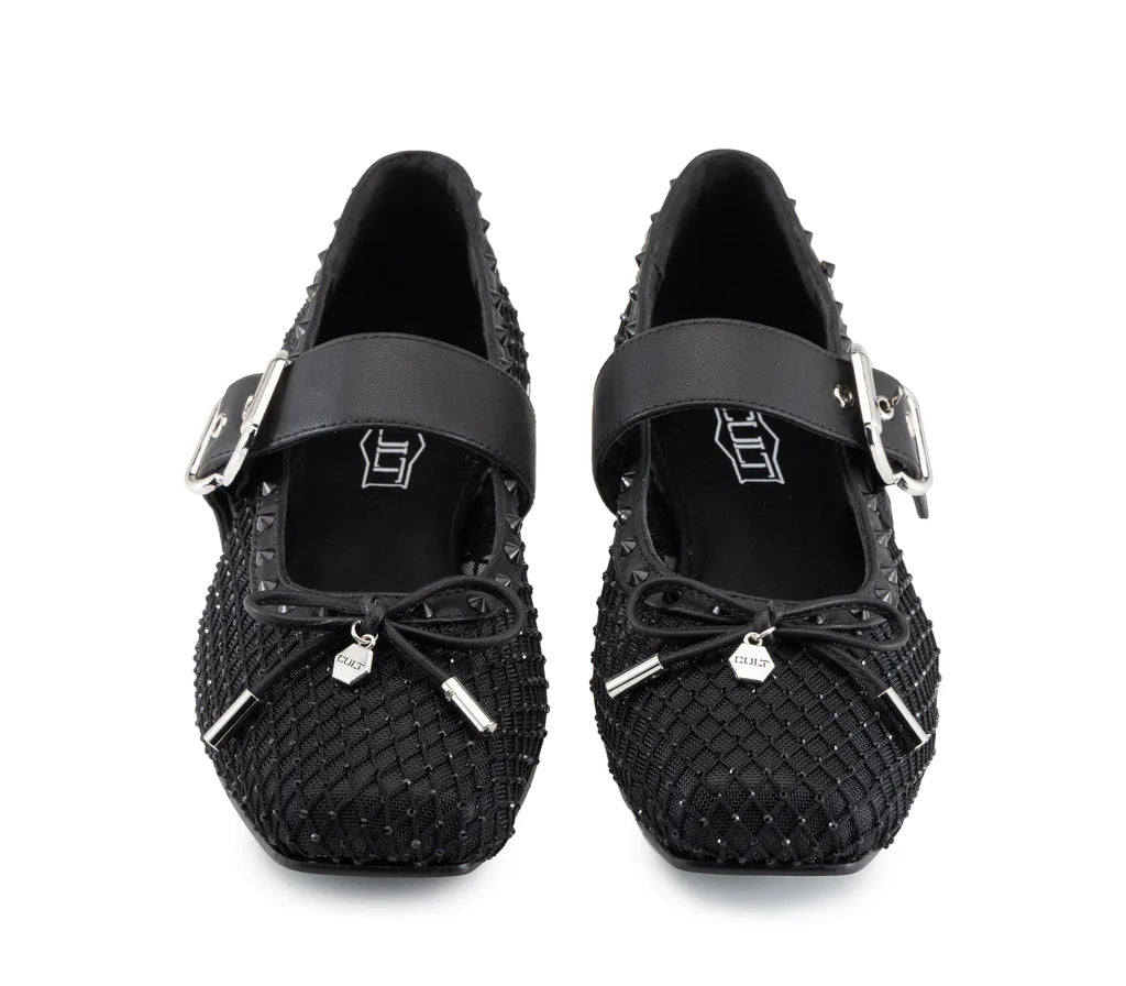 Cult Ballerina Donna JAM 4668 Low Nera Rete Strass - CLW466800
