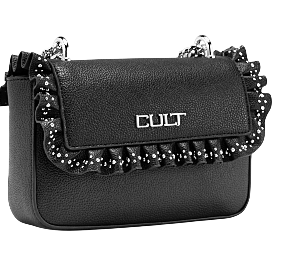 Cult Mini Borsa con Patta Yoko Nero X4FPWX060012999 – Tracolla a Catena Elegante Donna