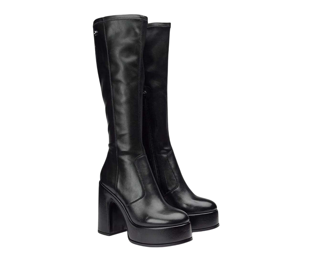 Cult Stivale Donna BJORK Nero CLW410601 - Tacco 12cm Plateau Zip Ginocchio