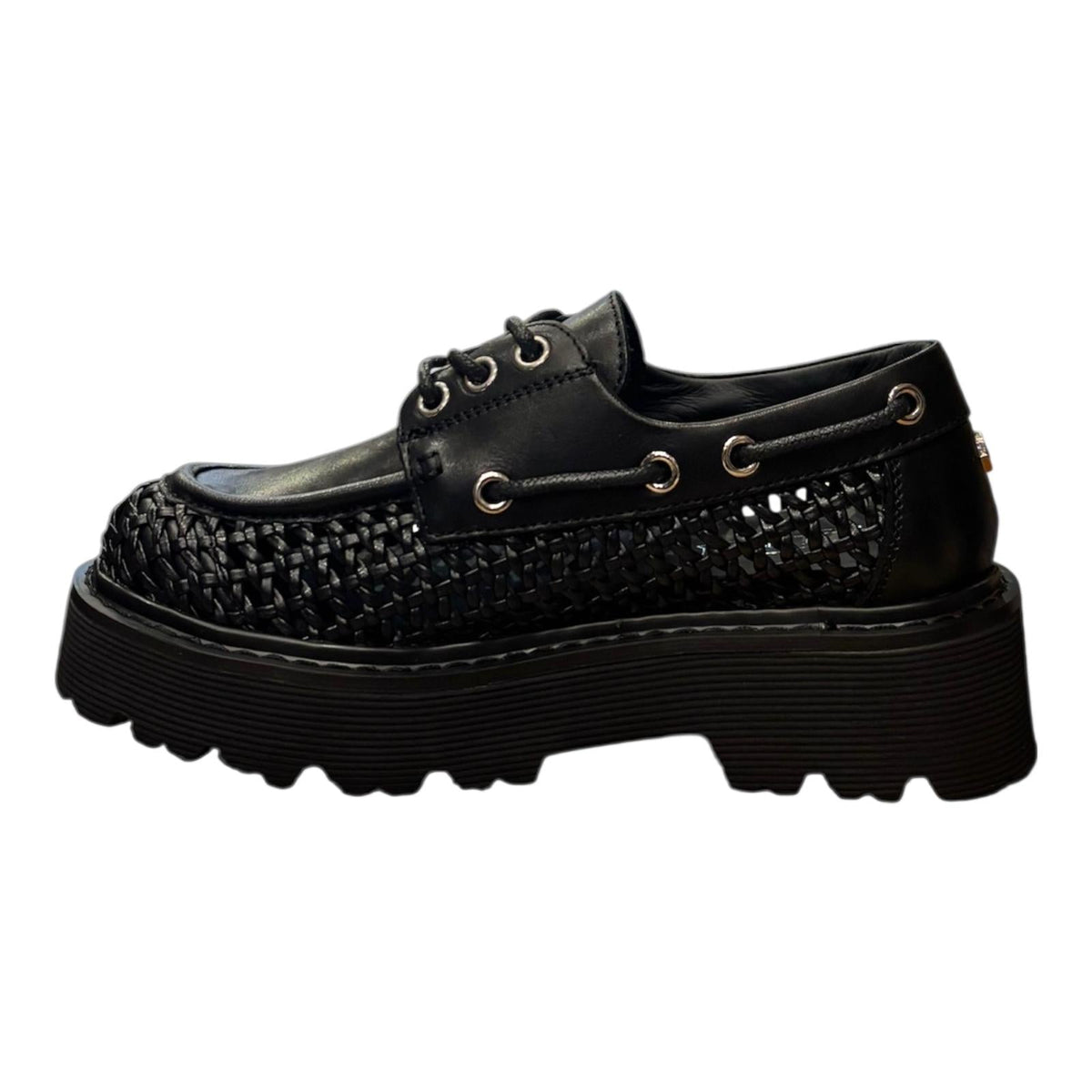 Cult Scarpa Donna Pelle Intrecciata SLASH 4686 CLW468600 Nero PE26
