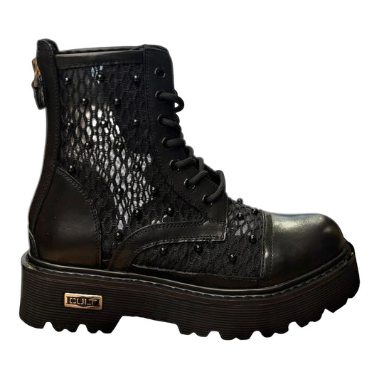 Cult Stivale Donna Pelle Rete Perle CLW469600 Nero PE26