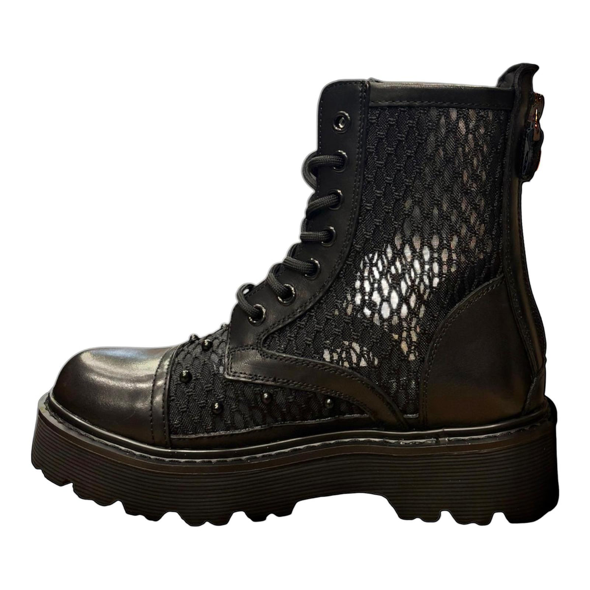 Cult Stivale Donna Pelle Rete Perle CLW469600 Nero PE26
