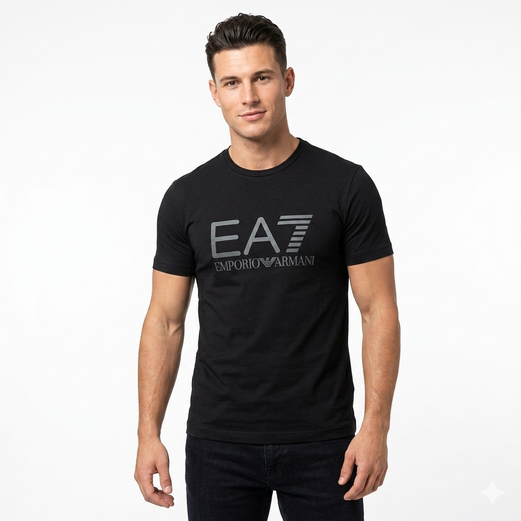 EA7 Emporio Armani T-Shirt Uomo Nera Slim Trainer Core Identity 7M001412 AF22264 MC005