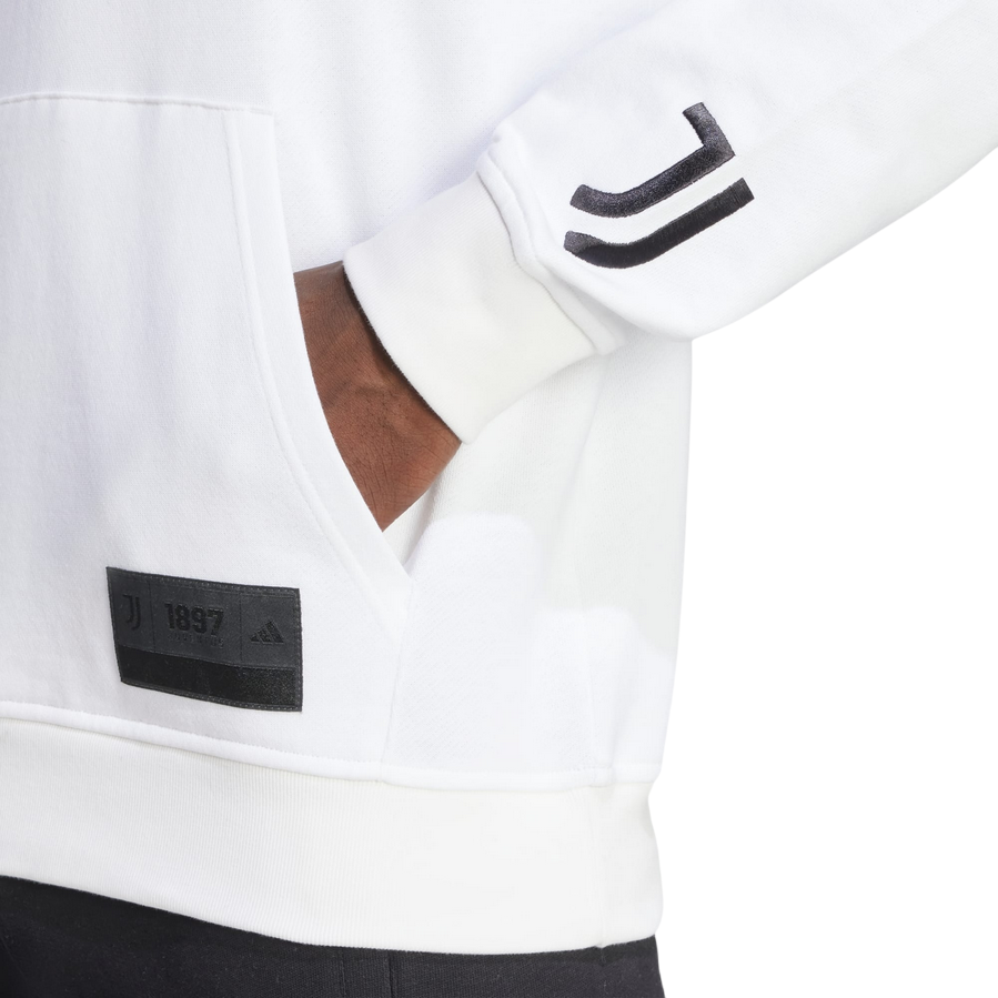 Adidas Felpa Cappuccio Uomo Juventus JM9465 Bianco French Terry