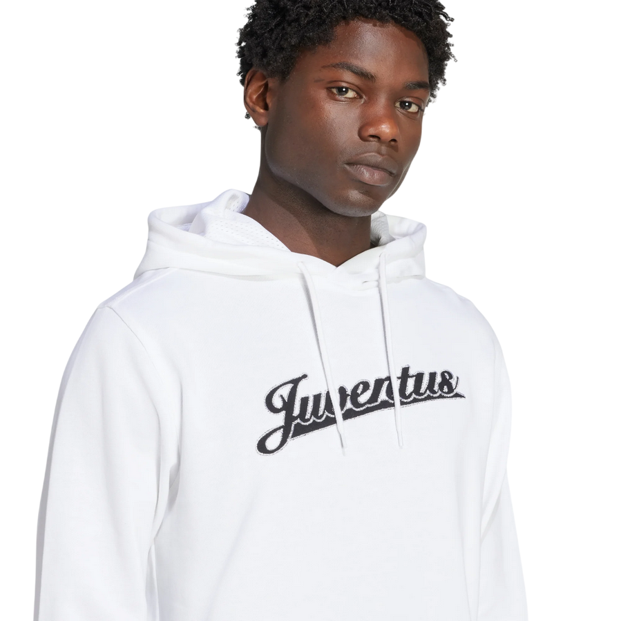 Adidas Felpa Cappuccio Uomo Juventus JM9465 Bianco French Terry