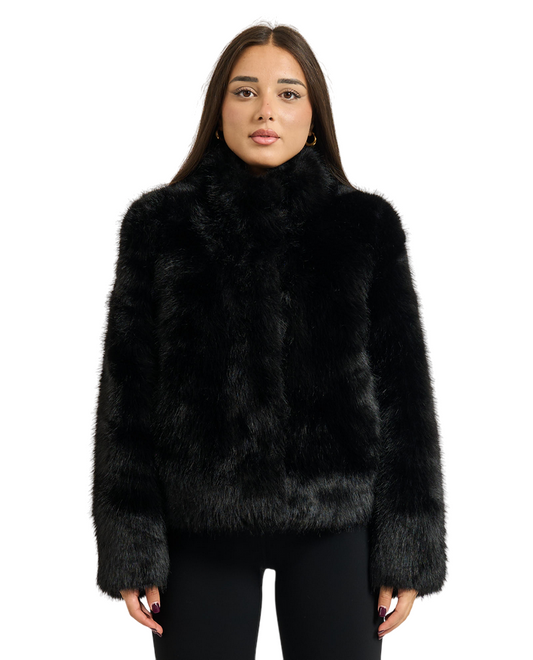 Yes Zee Giacca Corta Ecopelliccia Donna 1382-G004-0801 Nero
