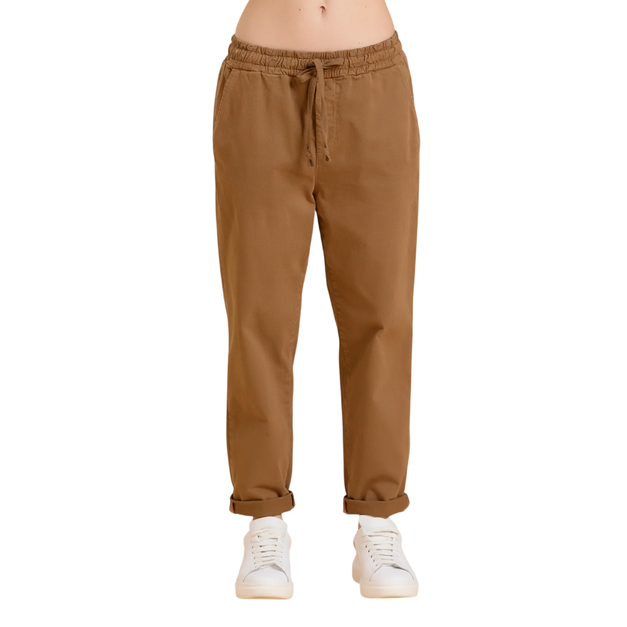 Griffai D6010: Pantalaccio in Gabardina Donna Biscotto