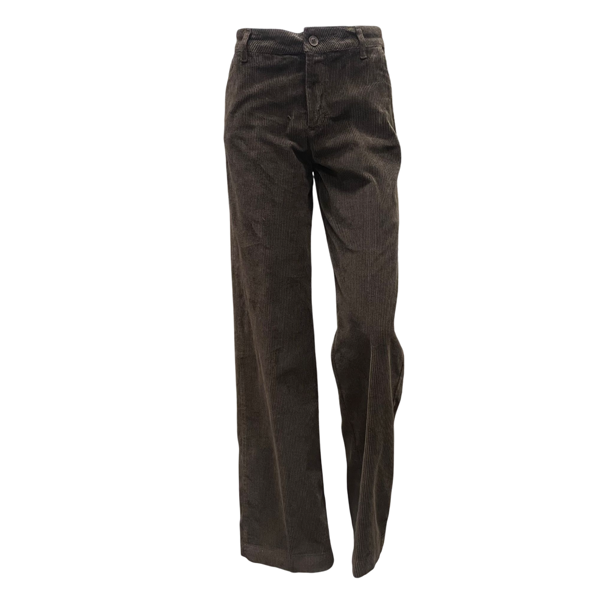 Griffai Pantalone Donna Velluto 500 righe DGF6014 Marrone – Stile Palazzo