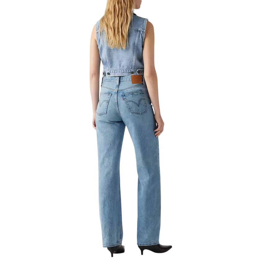 Levi's pantalone da donna in Jeans Ribcage a gamba ampia A60810002 blu chiaro