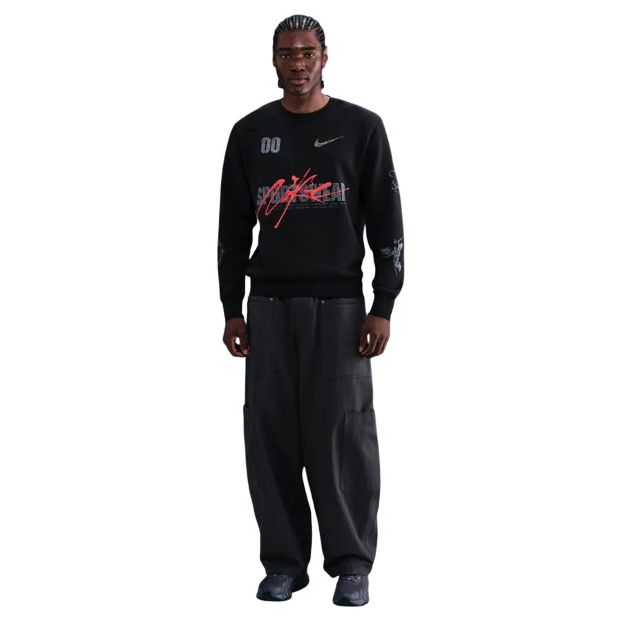 NIKE Felpa Uomo NSW Crew Club IF1765-010 Nero – Girocollo Cotone Premium, Stile Iconico