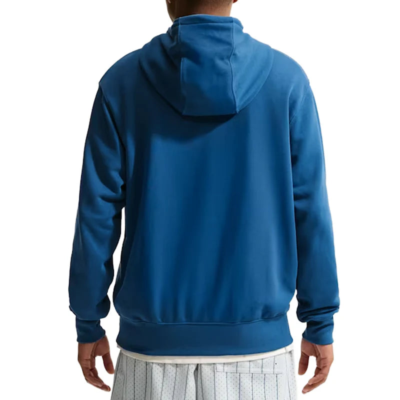 Nike Club Felpa Hoodie French Terry Uomo Court Blue Bianco - FN3866-476