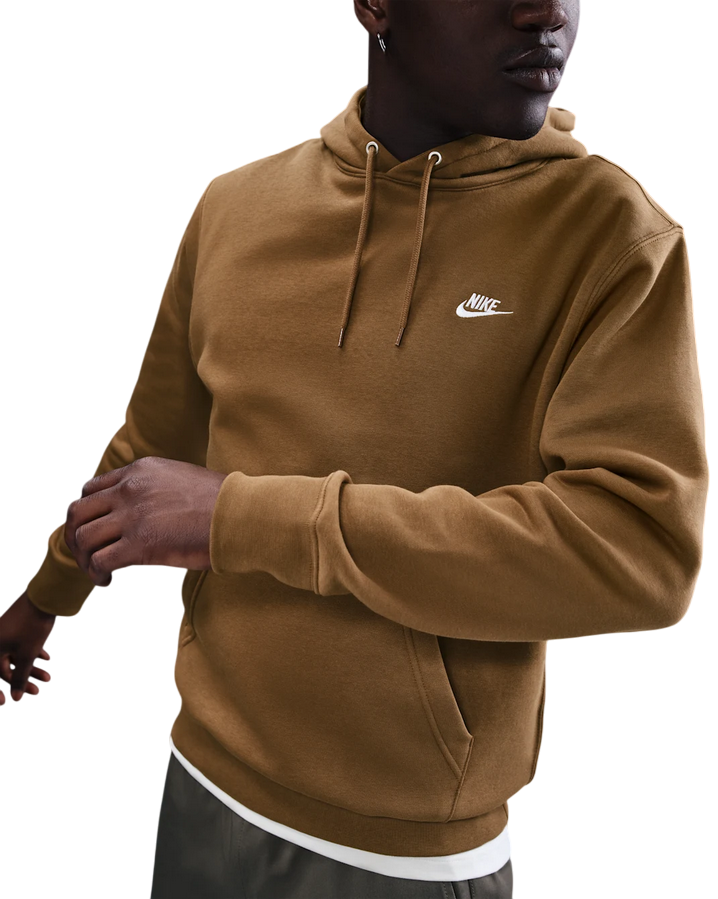 Nike Felpa Pullover Club Fleece FN3859-235 Brown – Hoodie Uomo Caldo