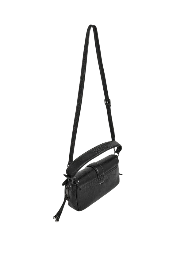 Pepe Jeans Borsa Donna PL0300002 Nero – Tracolla Sally Moon in Similpelle con Borchie e Patta Magnetica