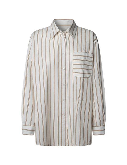 Pepe Jeans Camicia Donna Manica Lunga PL3051245 Lina – 100% cotone, elegante, casual