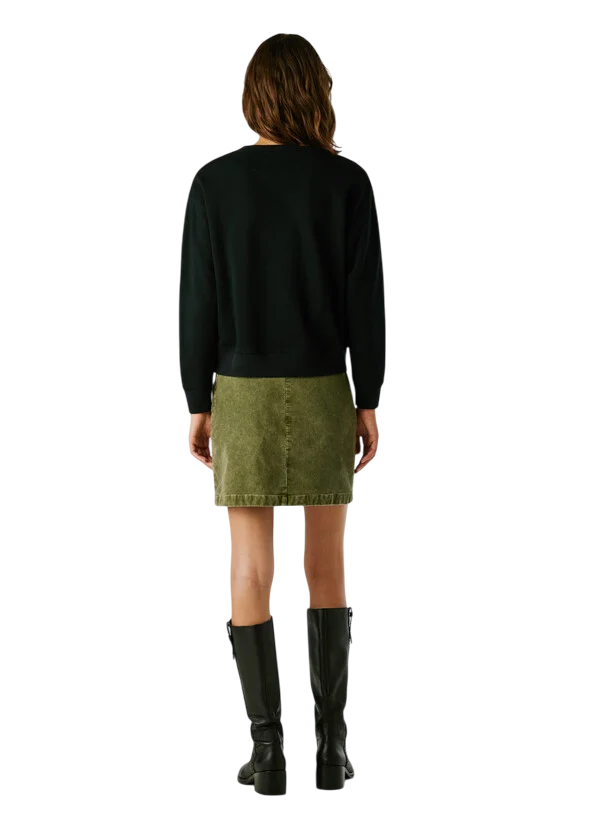 Pepe Jeans Felpa Donna PL5800024 Nero con Strass – Stile Urban Chic e Comfort Premium