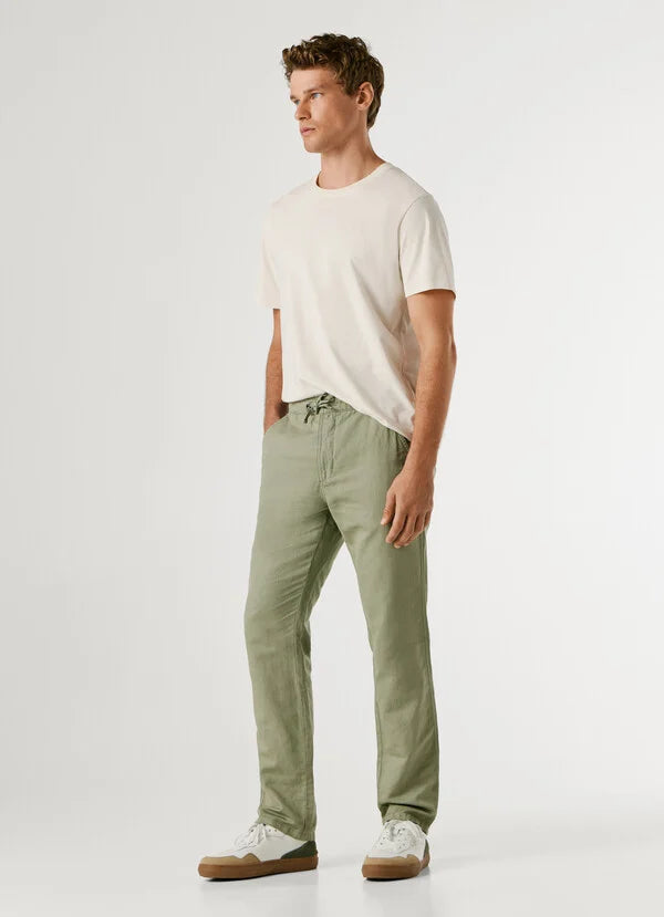 Pepe Jeans pantalone chino con cordoncino regolabile da uomo PM2100080 P701 palm green