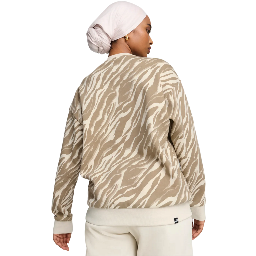 Puma Felpa Girocollo Donna Animalier 681491-87 Beige