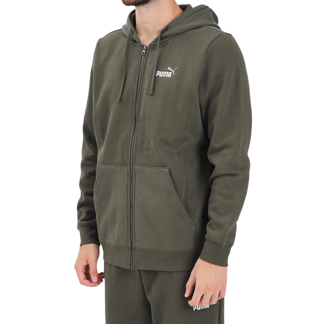 Puma Felpa Uomo Cappuccio 691657-70 Verde Oliva Cotone Streetwear