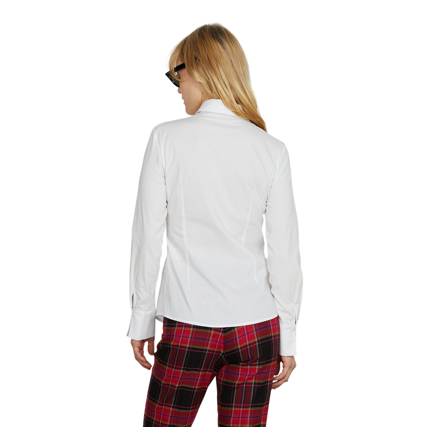 Relish – Camicia Donna YOH Manica Lunga Collo con Applicazione Perle, Pietre e Strass RDA2503056008 Bianco | Eleganza Preziosa e Look Luminoso Made in Italy