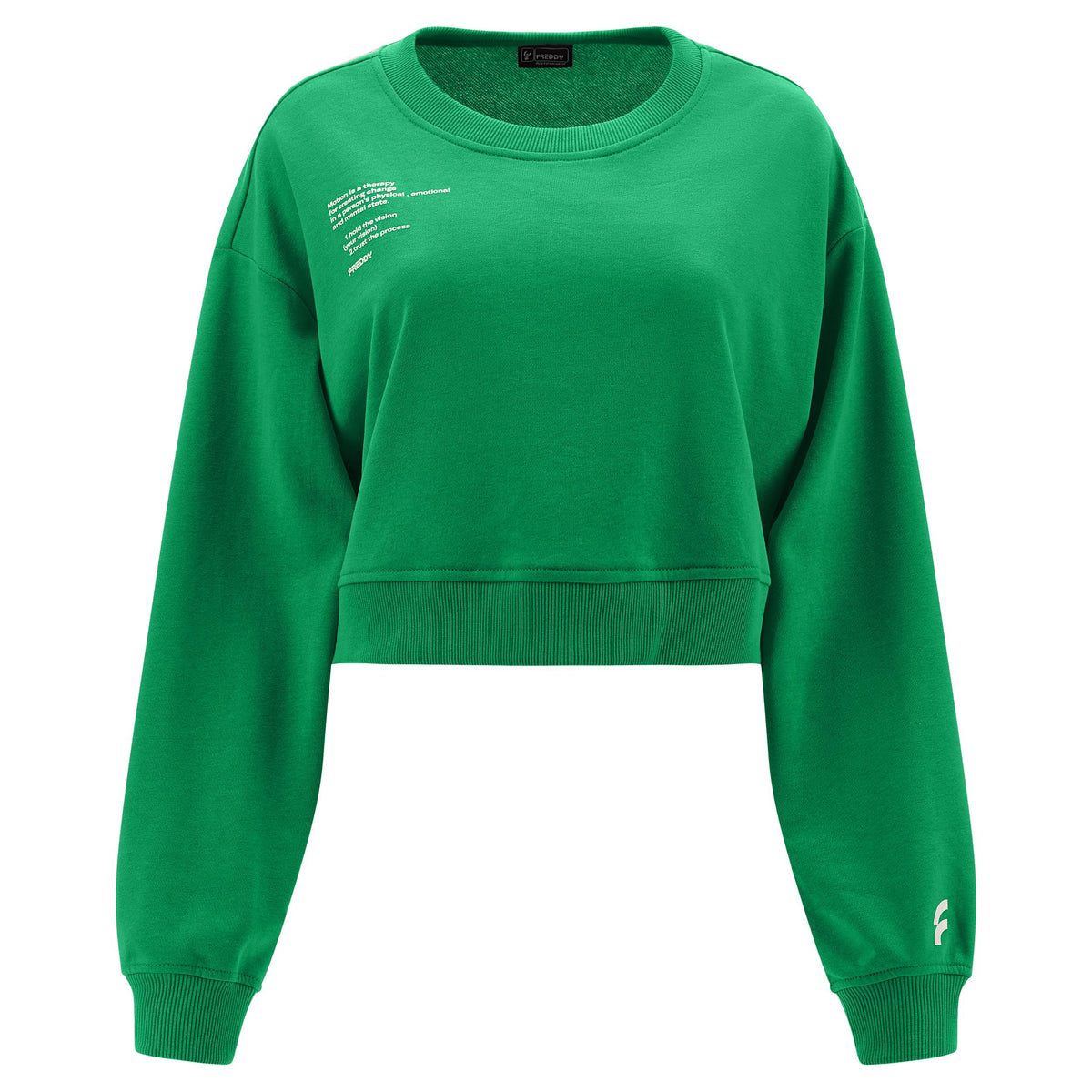 Freddy felpa leggera da donna corta  S3WGZS1 V87 verde