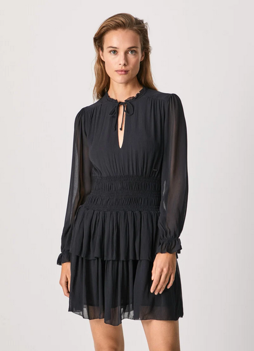 Pepe Jeans Abito Mini Romantico Lucy PL953018 999 black