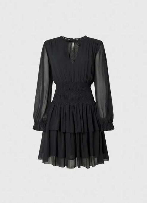 Pepe Jeans Abito Mini Romantico Lucy PL953018 999 black