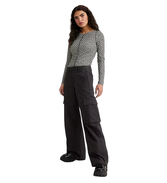 Levi's Pantalone Cargo Oversize A60770003 Donna Nero - Pantaloni