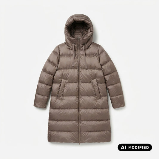 Bomboogie piumino lungo con cappuccio da donna Geneva CW6630TDLC6 148 bronzo