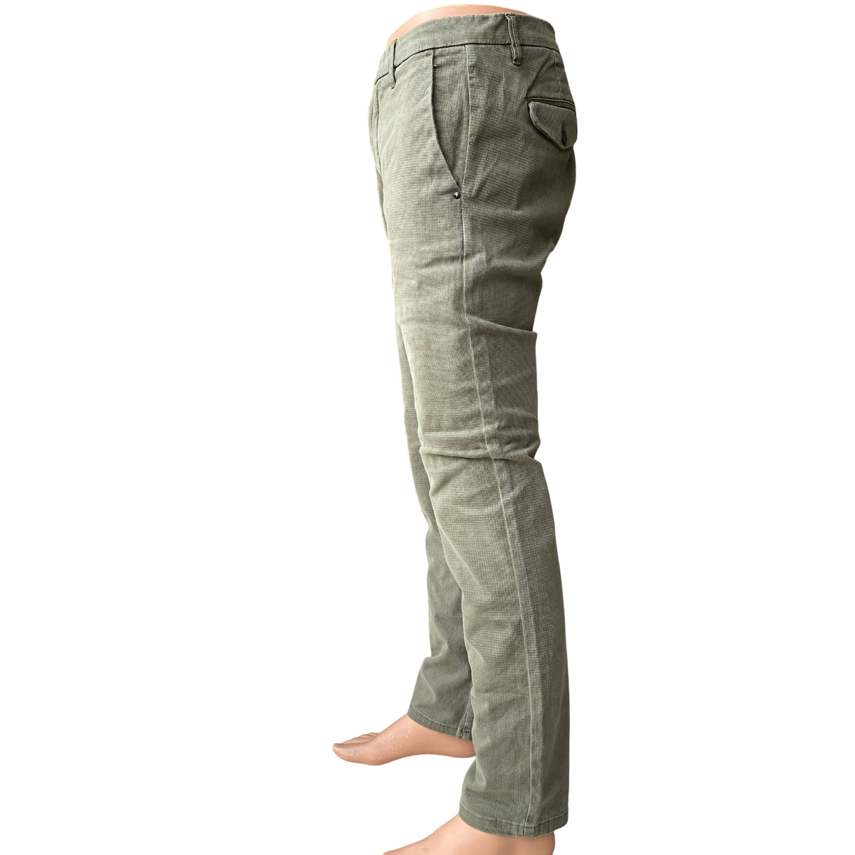 Trez Pantalone Uomo Microfantasia M49604 340 Verde Slim Fit