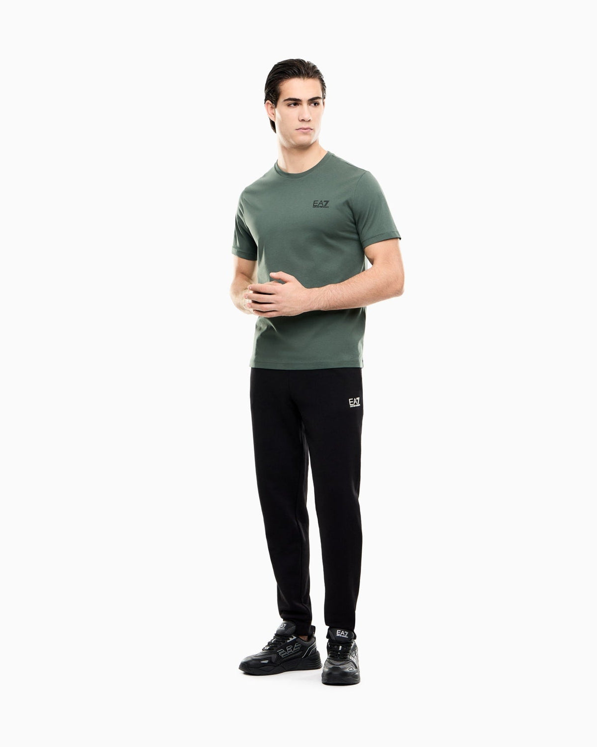 EA7 Emporio Armani T-shirt Uomo Verde Core Identity Cotone Pima 8NPT25 PJVPZ U7260