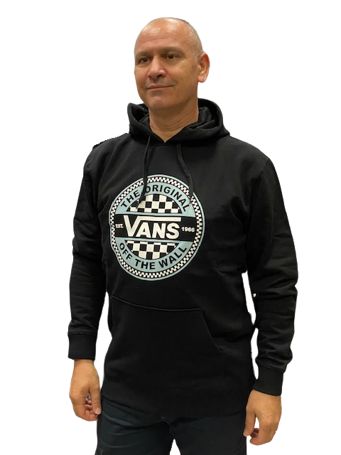 Vans Felpa Cappuccio Circled Checker Po VN0A7S8BBLK Nero Uomo