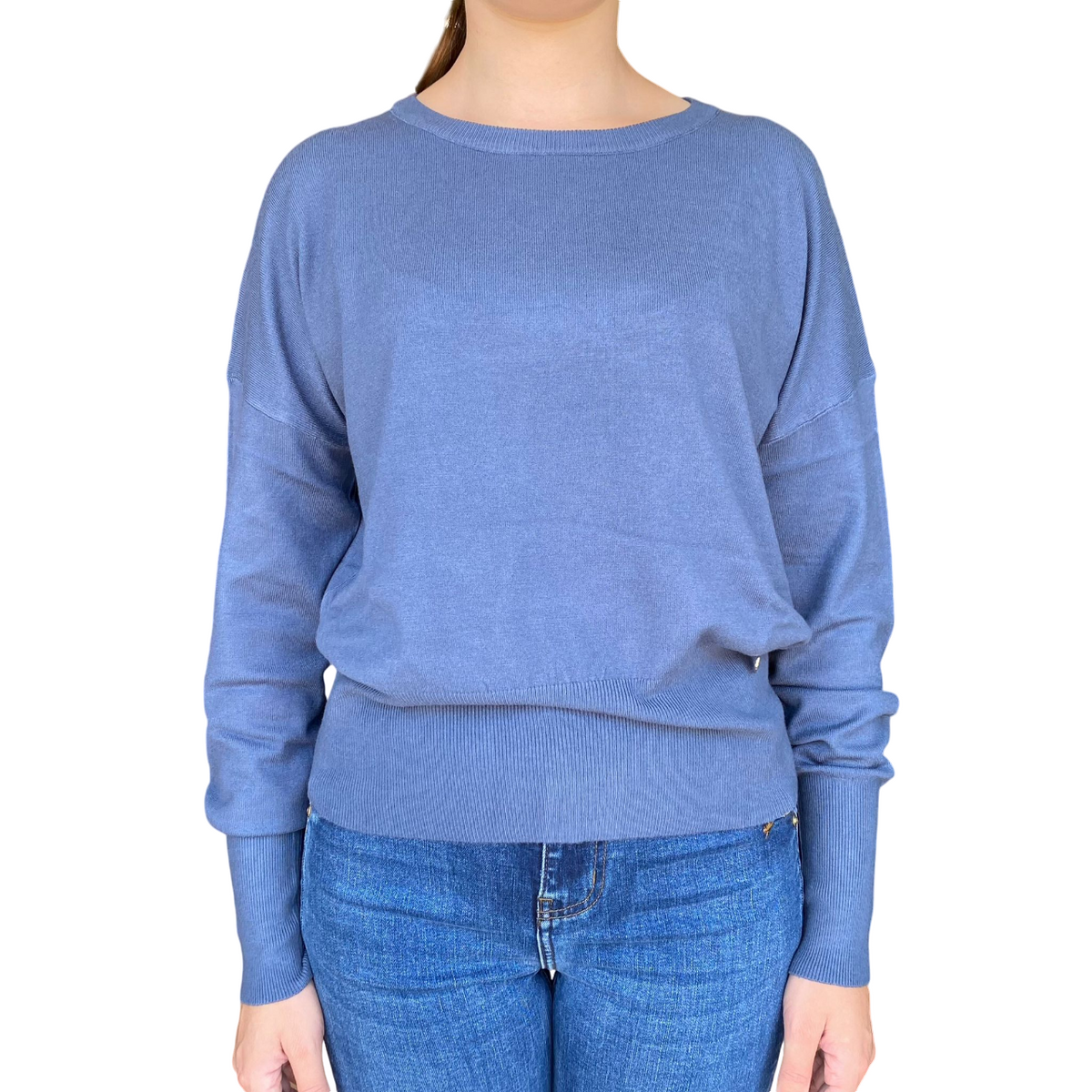 Yes Zee maglioncino girocollo da donna M051 0704 blu chiaro