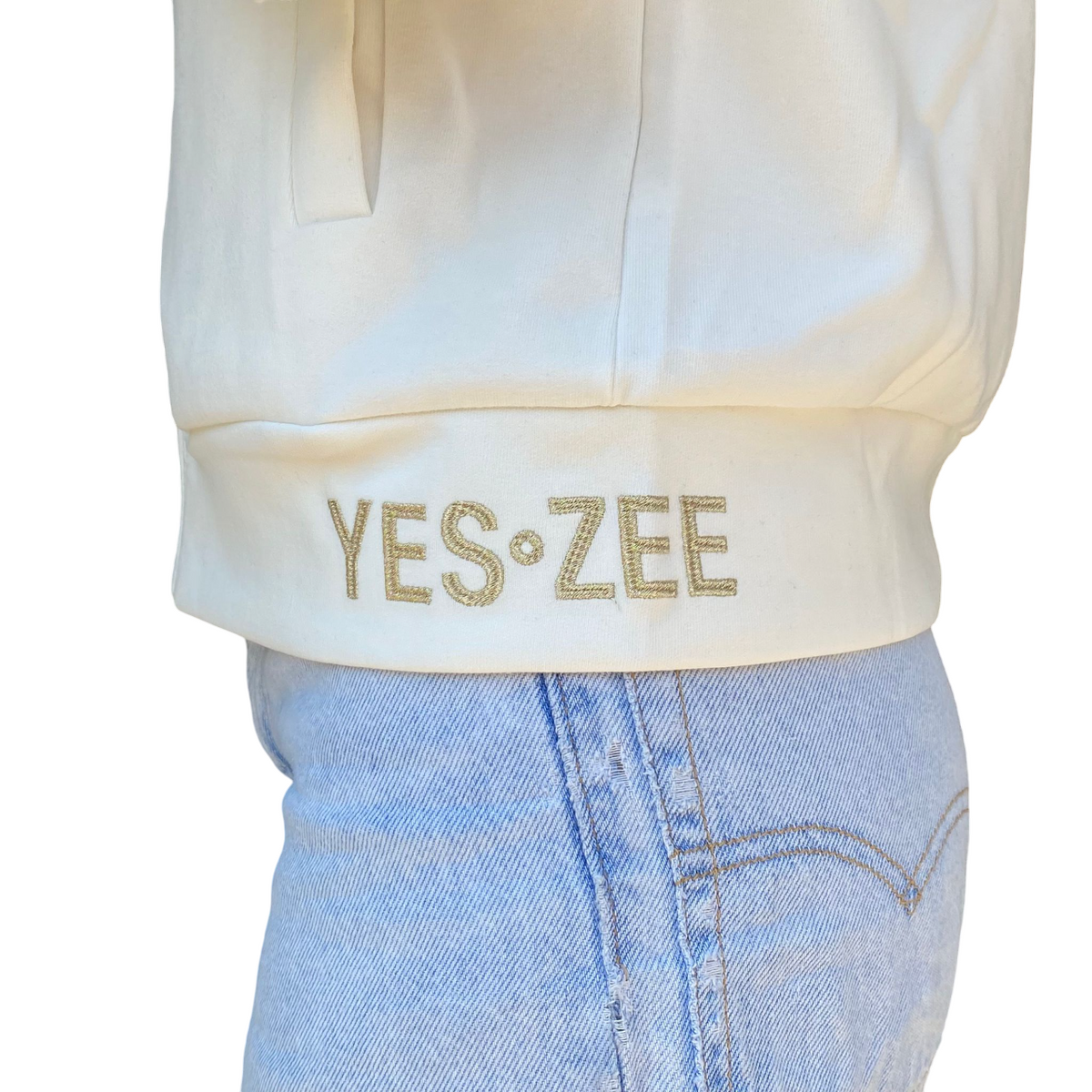 Yes Zee Felpa Donna Full zip In Punto Milano Cappuccio 1116 F001 0157 avorio