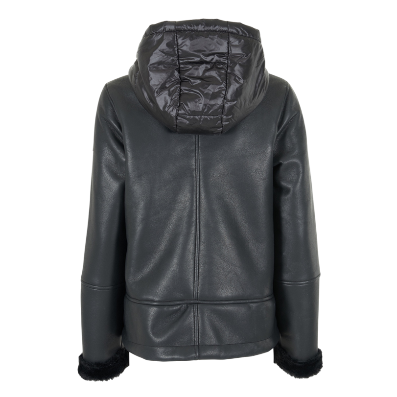 Yes Zee Piumino Corto con Cappuccio e Pelliccia Interna da Ragazza 3001 J018 0801 Nero – Calore Moderno, Stile Urban e Comfort Avvolgente