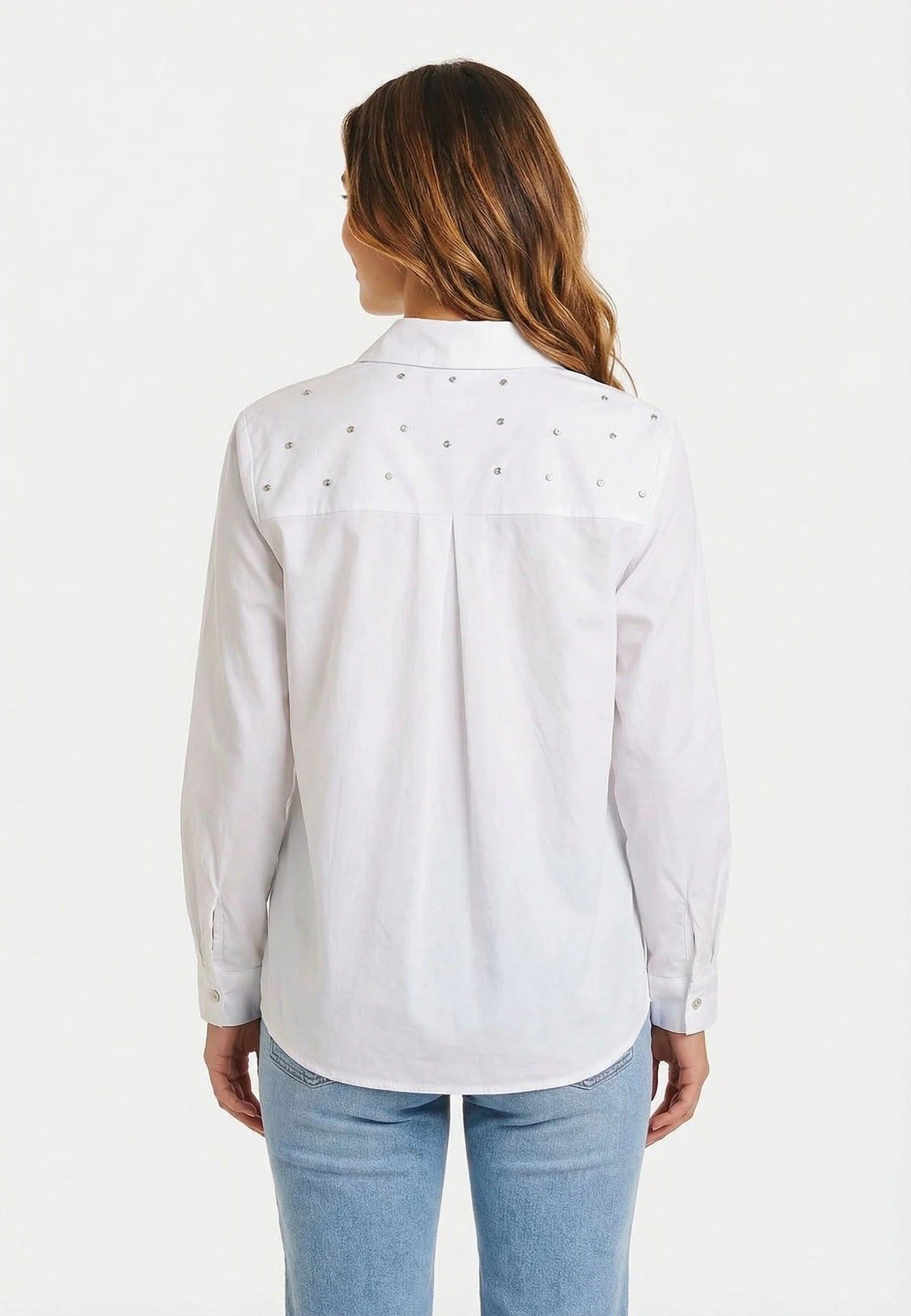 Yes Zee Camicia Donna Manica Lunga Bianca - C407 ED00 0107
