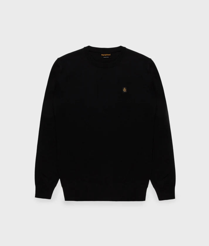 RefrigiWear Bennet Wash Pullover M26908 MA0015 G060 Uomo Nero - Maglione Lana Merino