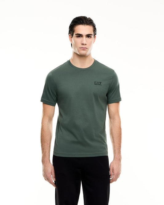 EA7 Emporio Armani T-shirt Uomo Verde Core Identity Cotone Pima 8NPT25 PJVPZ U7260