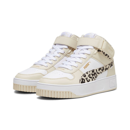 Puma scarpa sneakers da donna Carina Street Mid Animal 394675-01 bianco-beige