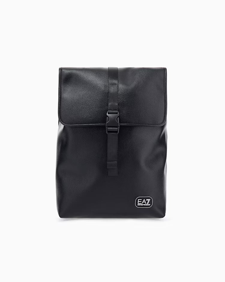 EA7 ARMANI Zaino con finitura martellata e chiusura a fibbia 7X000760 AF29345 UC001 nero